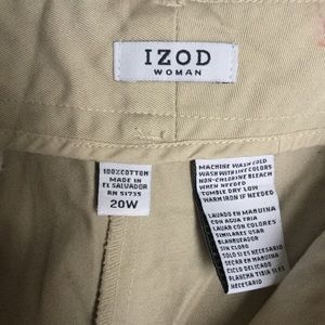 Vintage IZOD Woman Khaki Trousers Size 20W